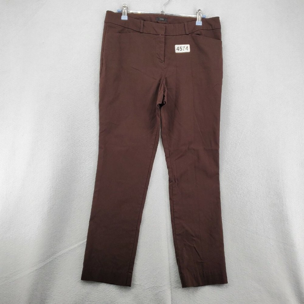 WORTHINGTON INDUSTRIES Pants Women's Canvas Slim Chino Stretch Brown 8 - Picture 12 of 12